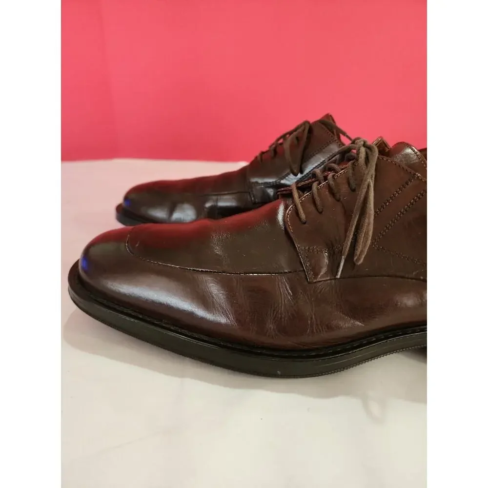 Johnston And Murphy Men's 10 M Handcrafted Italy Leather Oxford brown Shoes